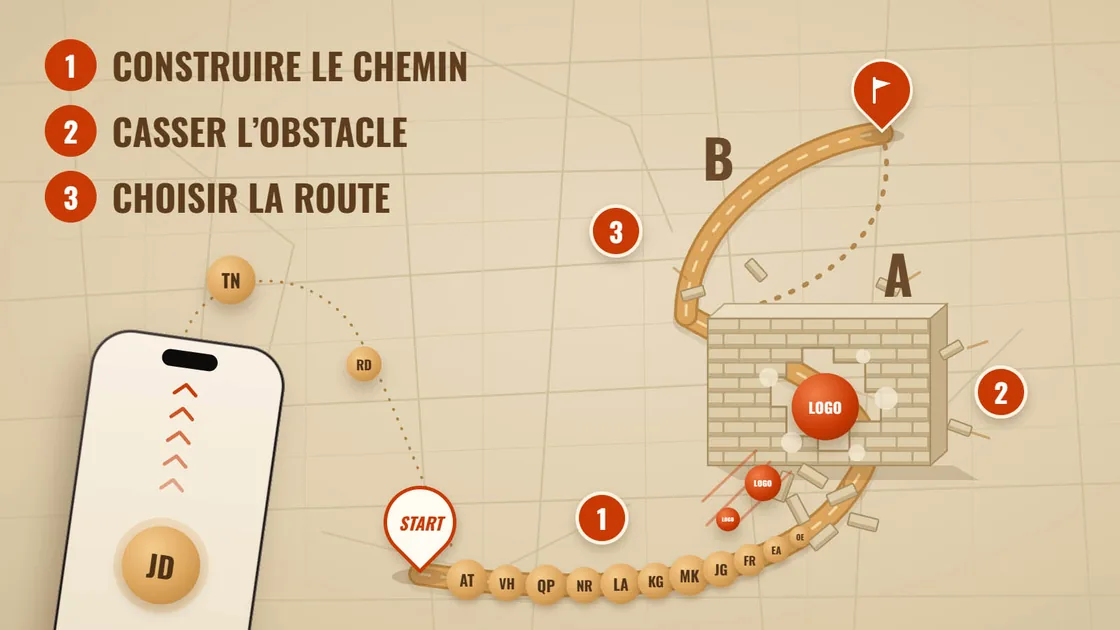 Chemin interactif construit par la salle